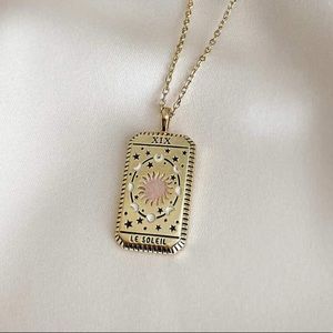 La soleil 14k gold tarot necklace